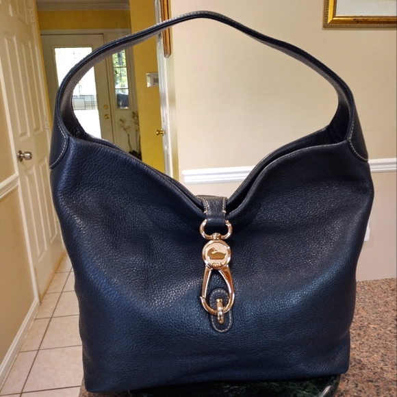 Dooney & Bourke Handbags - NWOT Dooney & Bourke Pebble Grain LOGO LOCK Navy Hobo